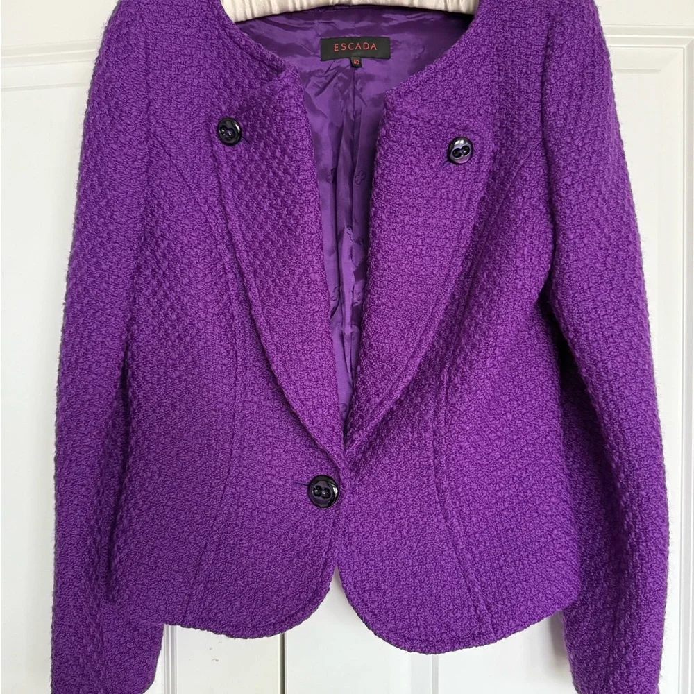 Escada One Button Lapel Blazer Size 40/US 10 - Picture 2 of 6